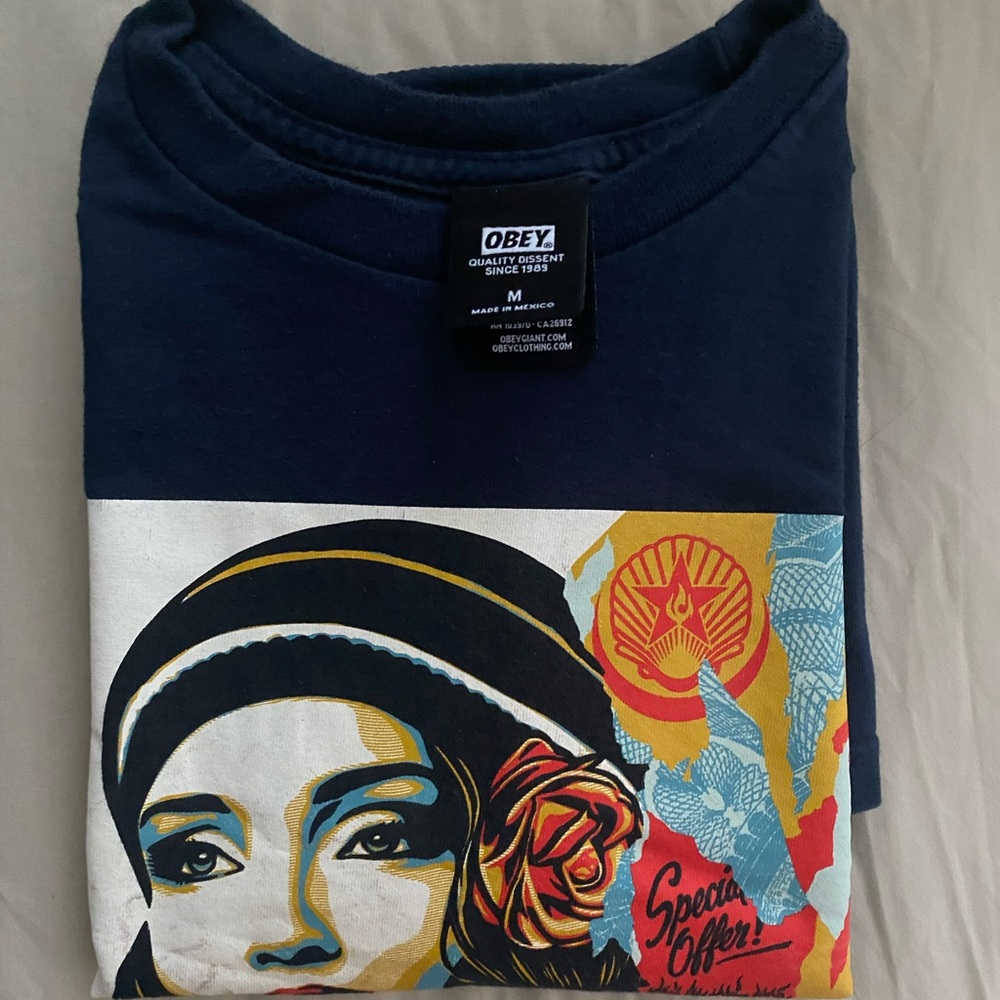 OBEY T Shirt - Navy Blue - Picture 3 of 6